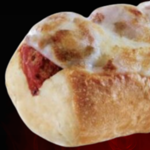 Sweet and Spicy Meatball sub with melted cheese and zesty marinara sauce