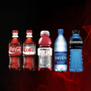 Cold bottled soda in popular flavors like Coca-Cola, Sprite, and root beer—ideal for grab-and-go refreshment.