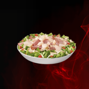 Flavor-packed Hook & Ladder salad made with Virginia honey ham, smoked turkey, and garden-fresh greens—a balanced, protein-rich salad option.