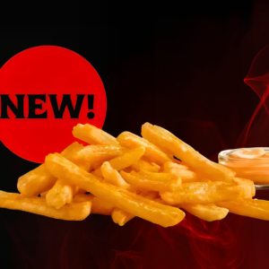 Crispy golden French fries sprinkled with sea salt – ideal fast food side